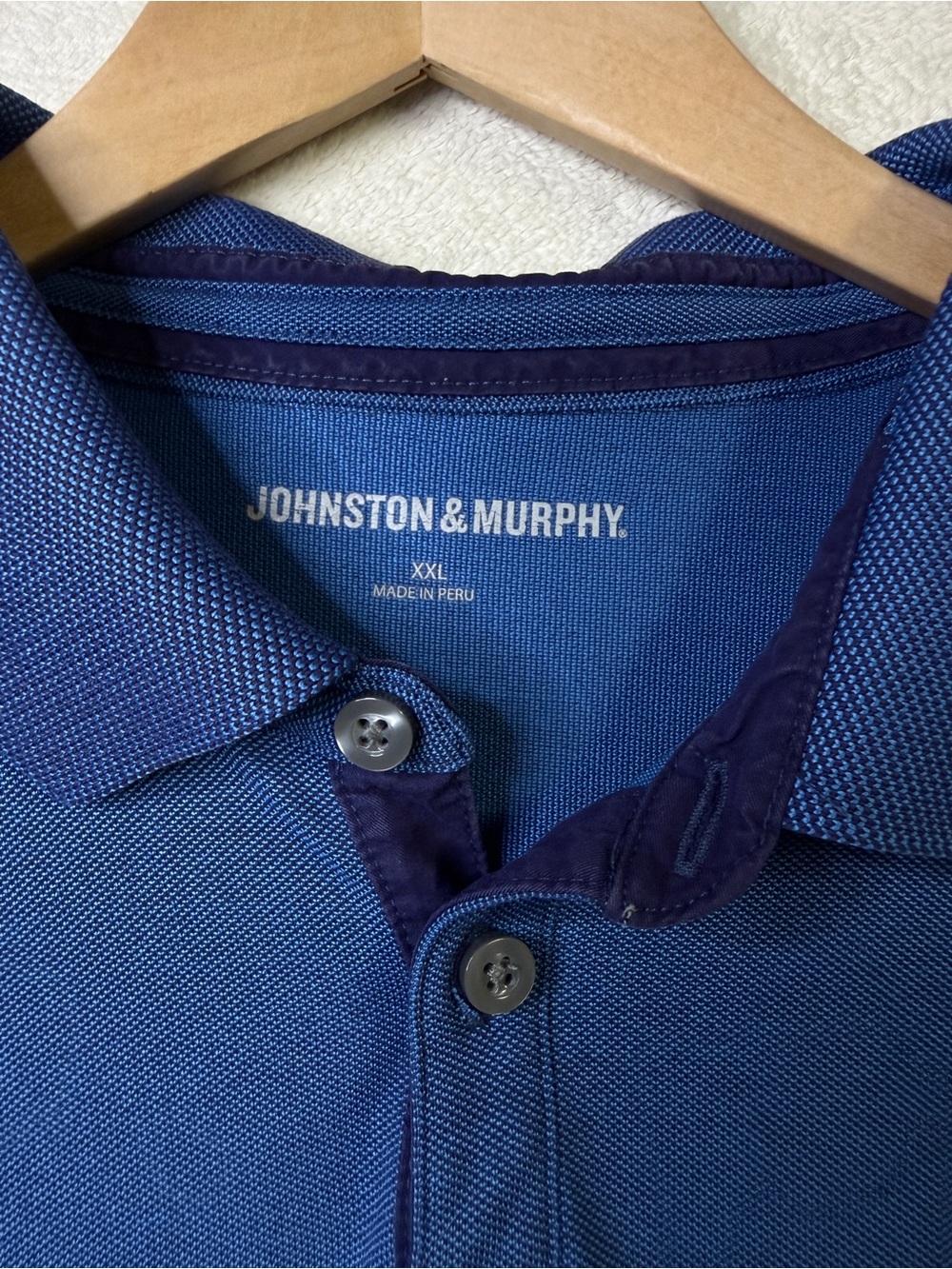 Johnston & Murphy Men's Royal Blue Polo with Navy Trim